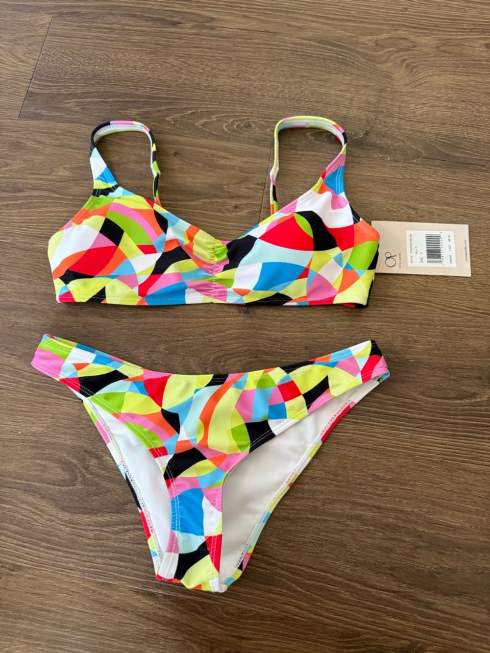 OP Geometric Colorful Print Bikini Women's Swimwear Size Small NWT